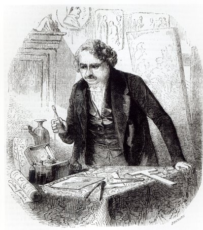 Daguerre descubre el efecto en una cuchara dejada por accidente en una placa de plata yodada de Gustave Janet